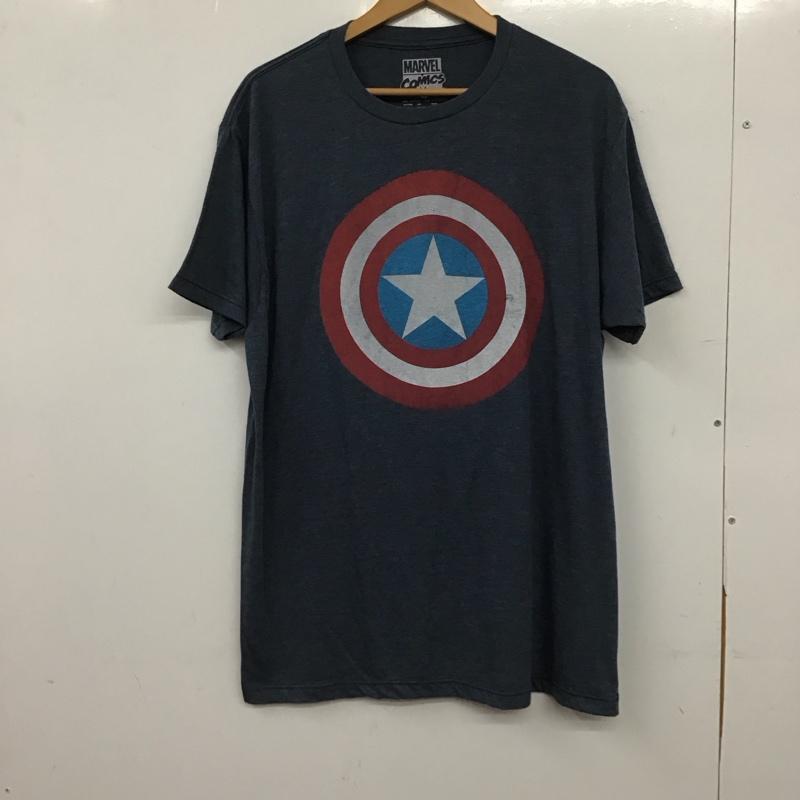 マーベル MARVEL Tシャツ 半袖 半袖カットソー プリントTシャツ クルーネックカットソー L プリント 紺 / ネイビー / navy メンズ USED 古着 中古 10159510