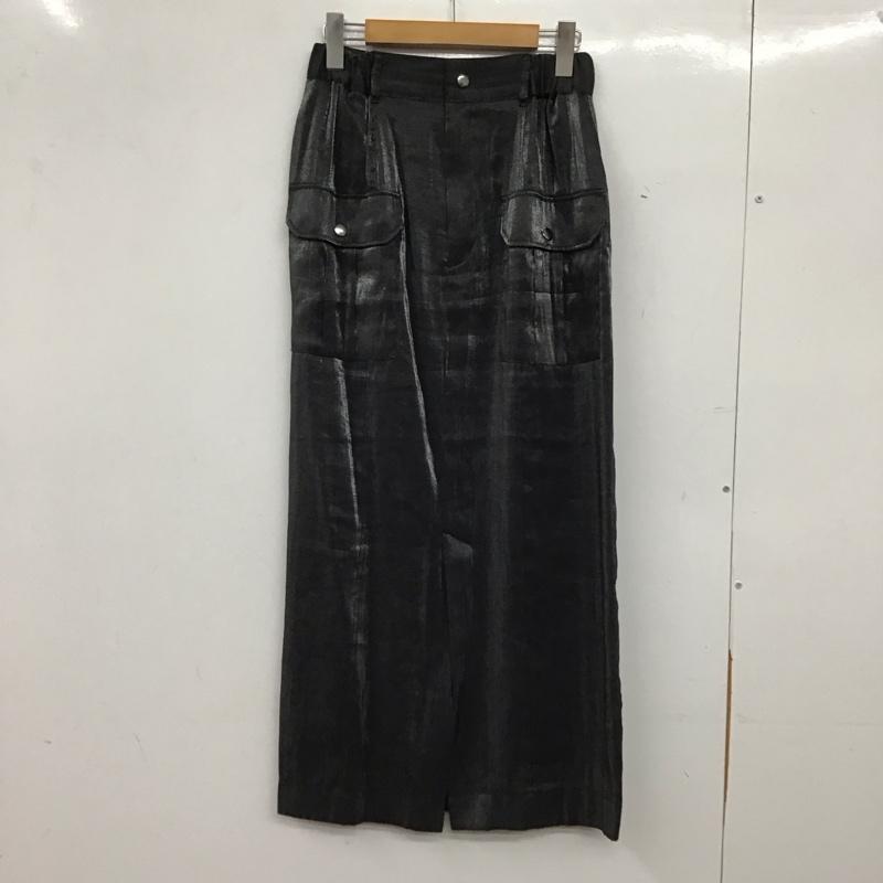 ジーナシス JEANASIS スカート ロングスカート JS050790CF シャイニーフラップナロースカート M 無地 黒 / ブラック / black レディース USED 古着 中古 10159511