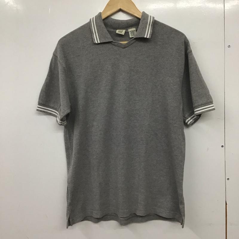 ギャップ GAP ポロシャツ 半袖 半袖ポロシャツ カラーシャツ 半袖カットソー L ロゴ、文字 灰 / グレー / gray メンズ USED 古着 中古 10159512