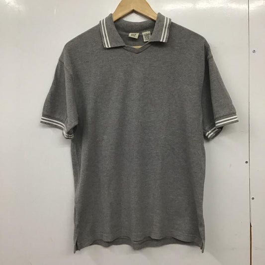 ギャップ GAP ポロシャツ 半袖 半袖ポロシャツ カラーシャツ 半袖カットソー L ロゴ、文字 灰 / グレー / gray メンズ USED 古着 中古 10159512