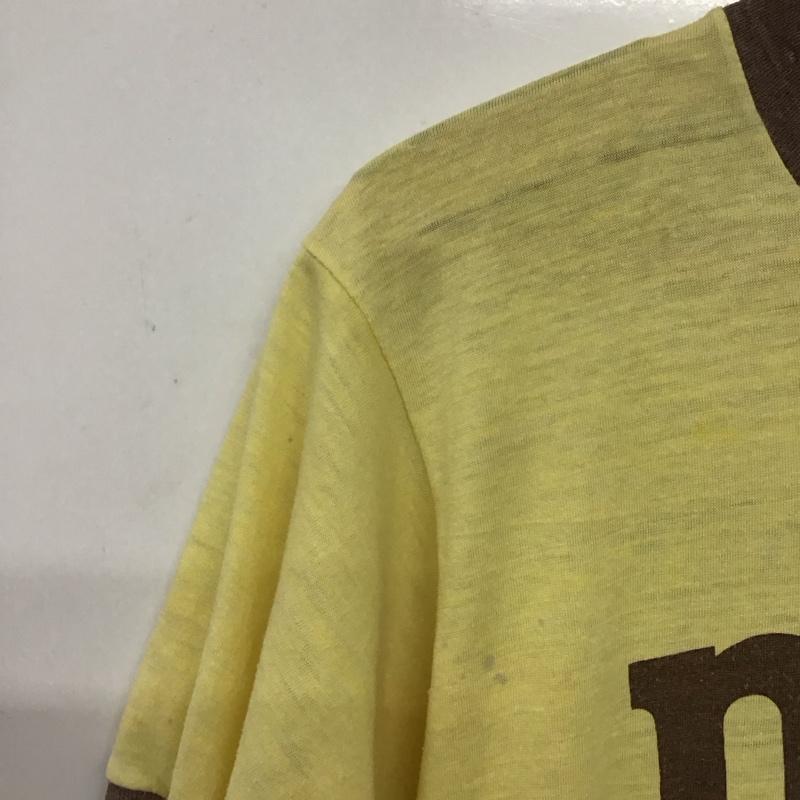 古着 USED Tシャツ 半袖 半袖カットソー プリントTシャツ クルーネックカットソー ロゴ、文字 黄 / イエロー / yellow メンズ USED 古着 中古 10159520