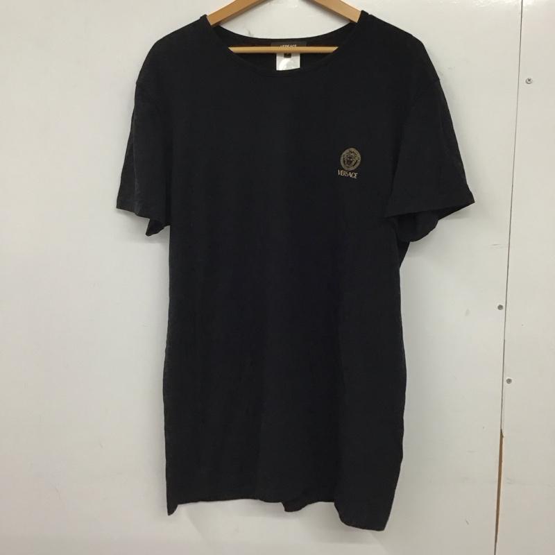 ヴェルサーチ VERSACE Tシャツ 半袖 半袖カットソー プリントTシャツ クルーネックカットソー 8 ロゴ、文字 黒 / ブラック / black メンズ USED 古着 中古 10159522