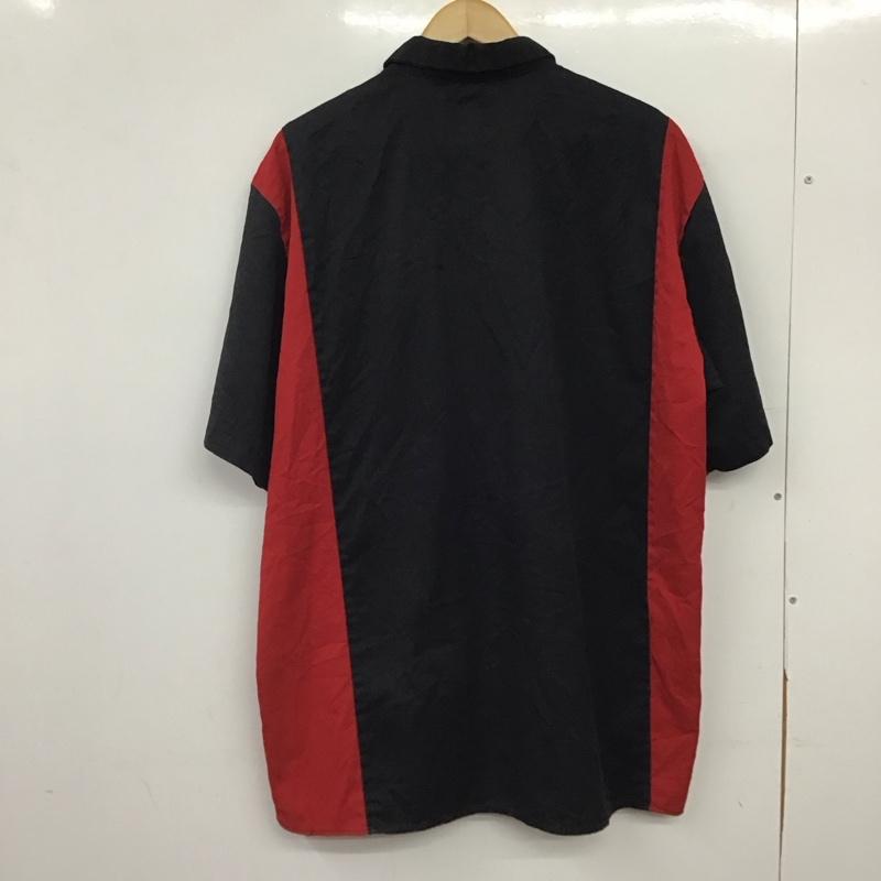 ディッキーズ Dickies シャツ、ブラウス 半袖 半袖シャツ プリントシャツ ポケットシャツ XL ロゴ、文字 赤 / レッド / red X ダークグレー / ダークグレー / メンズ USED 古着 中古 10159523
