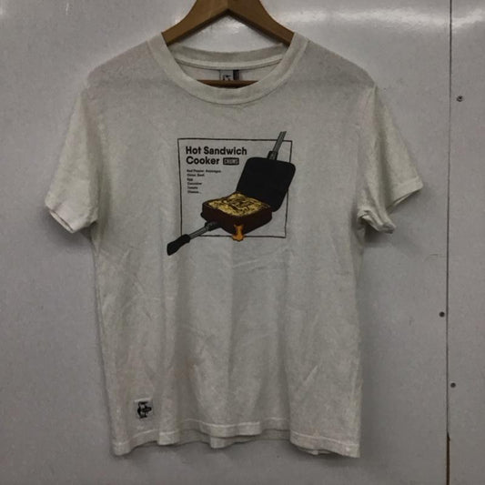 チャムス CHUMS Tシャツ 半袖 半袖カットソー プリントTシャツ クルーネックカットソー S プリント 白 / ホワイト / white メンズ USED 古着 中古 10159525