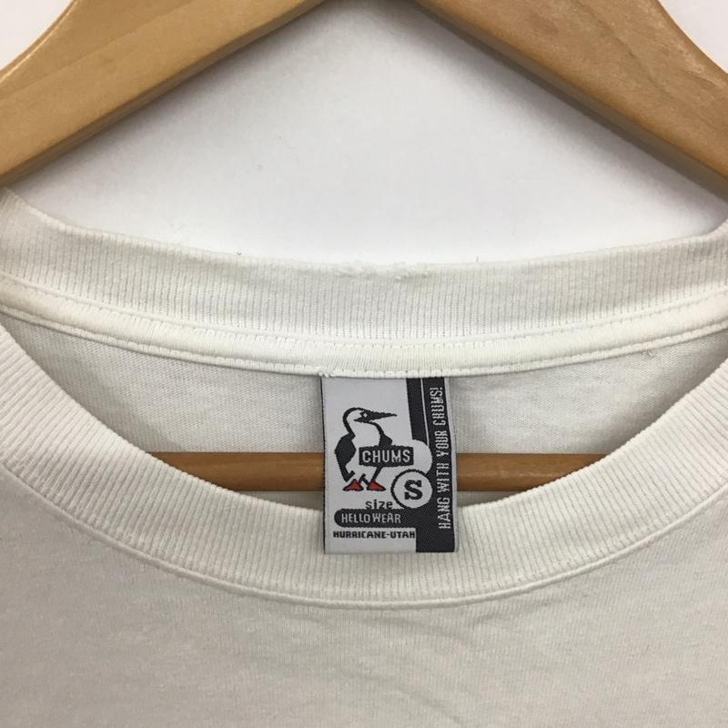 チャムス CHUMS Tシャツ 半袖 半袖カットソー プリントTシャツ クルーネックカットソー S プリント 白 / ホワイト / white メンズ USED 古着 中古 10159525