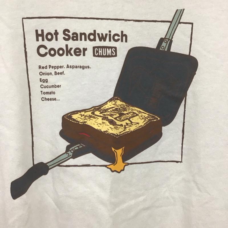 チャムス CHUMS Tシャツ 半袖 半袖カットソー プリントTシャツ クルーネックカットソー S プリント 白 / ホワイト / white メンズ USED 古着 中古 10159525