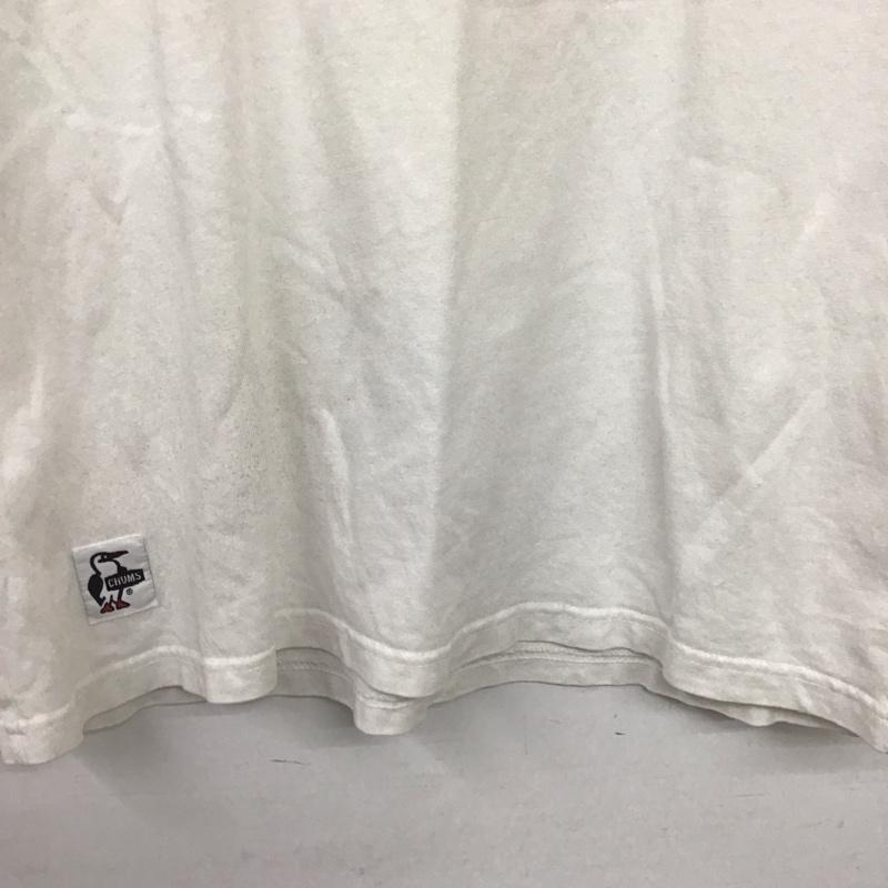 チャムス CHUMS Tシャツ 半袖 半袖カットソー プリントTシャツ クルーネックカットソー S プリント 白 / ホワイト / white メンズ USED 古着 中古 10159525