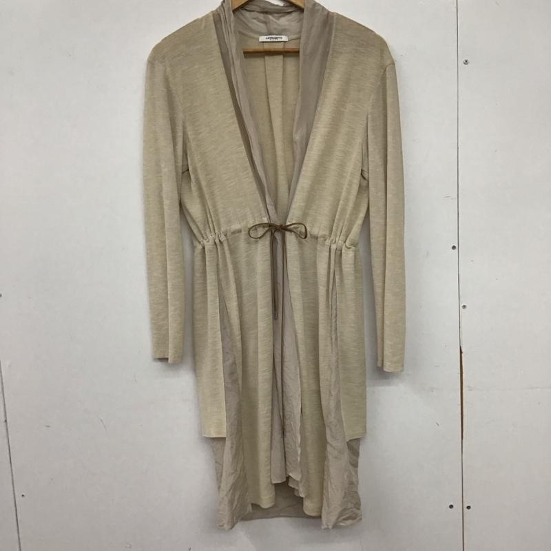 モラビト MORABITO ワンピース ひざ丈スカート 2103-52116 ガウン 長袖 40 無地 アイボリー / アイボリー / レディース USED 古着 中古 10159526