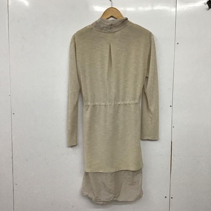モラビト MORABITO ワンピース ひざ丈スカート 2103-52116 ガウン 長袖 40 無地 アイボリー / アイボリー / レディース USED 古着 中古 10159526