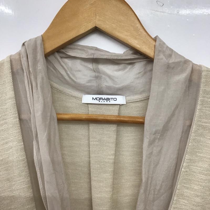 モラビト MORABITO ワンピース ひざ丈スカート 2103-52116 ガウン 長袖 40 無地 アイボリー / アイボリー / レディース USED 古着 中古 10159526