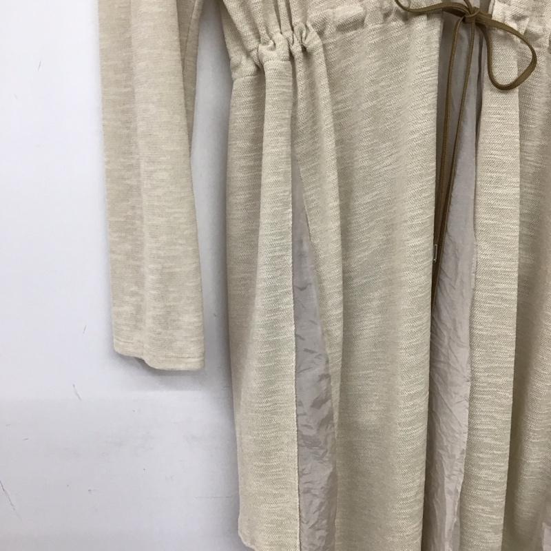 モラビト MORABITO ワンピース ひざ丈スカート 2103-52116 ガウン 長袖 40 無地 アイボリー / アイボリー / レディース USED 古着 中古 10159526