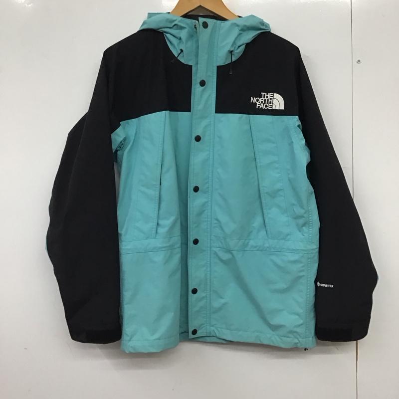 ザノースフェイス THE NORTH FACE ジャケット、上着 ジャンパー、ブルゾン np11834 マウンテンライトジャケット ジップアップジャケット L ロゴ、文字 黒 / ブラック / black X 水色 / ライトブルー / メンズ USED 古着 中古 10159527