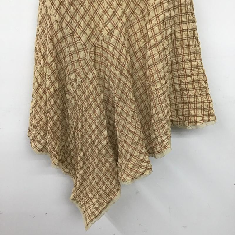 ザラ ZARA ワンピース ミニスカート 2180 314 089 キャミワンピース L チェック ベージュ / ベージュ / beige X 橙 / オレンジ / orange レディース USED 古着 中古 10159528