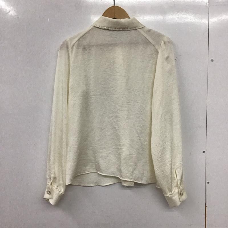 ザラ ZARA シャツ、ブラウス 長袖 2072 478 712 リボンタイ M 無地 アイボリー / アイボリー / レディース USED 古着 中古 10159532