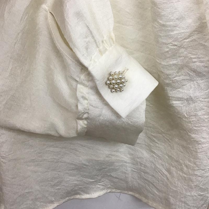 ザラ ZARA シャツ、ブラウス 長袖 2072 478 712 リボンタイ M 無地 アイボリー / アイボリー / レディース USED 古着 中古 10159532