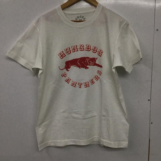 ハングボグ HUNGBOG Tシャツ 半袖 半袖カットソー プリントTシャツ クルーネックカットソー M ロゴ、文字 白 / ホワイト / white メンズ USED 古着 中古 10159534