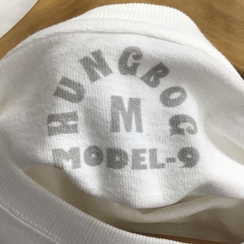 ハングボグ HUNGBOG Tシャツ 半袖 半袖カットソー プリントTシャツ クルーネックカットソー M ロゴ、文字 白 / ホワイト / white メンズ USED 古着 中古 10159534