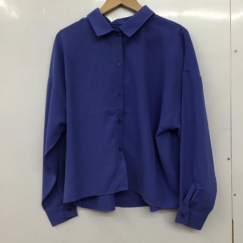 アズールバイマウジー AZUL BY MOUSSY シャツ、ブラウス 長袖 250BSA30-407C ジョーゼットオーバーシャツ FREE 無地 青 / ブルー / blue レディース USED 古着 中古 10159535