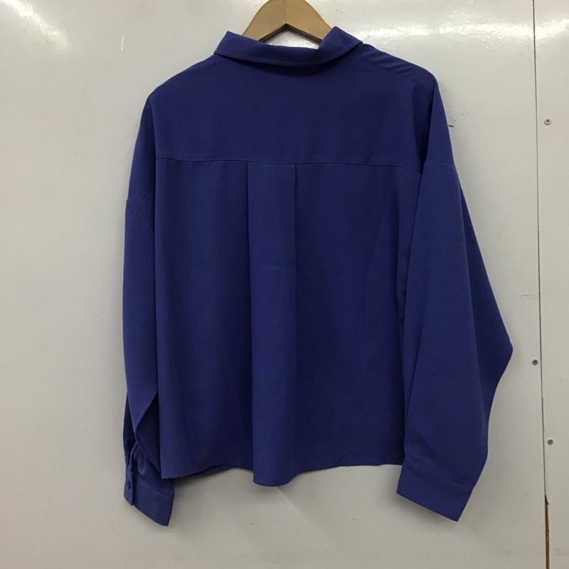 アズールバイマウジー AZUL BY MOUSSY シャツ、ブラウス 長袖 250BSA30-407C ジョーゼットオーバーシャツ FREE 無地 青 / ブルー / blue レディース USED 古着 中古 10159535