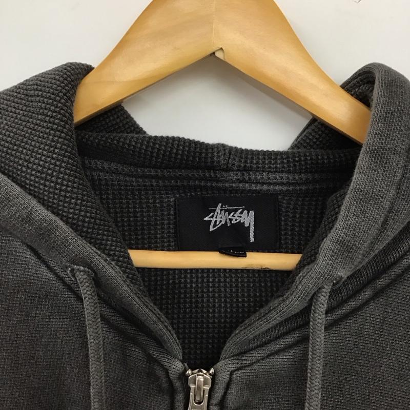ステューシー STUSSY パーカー 長袖 ジップアップパーカー 長袖パーカー カジュアルジャケット L ロゴ、文字 ダークグレー / ダークグレー / メンズ USED 古着 中古 10159540