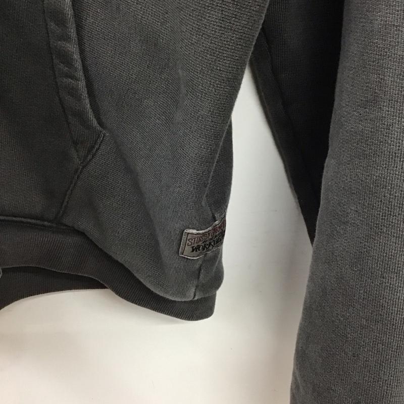 ステューシー STUSSY パーカー 長袖 ジップアップパーカー 長袖パーカー カジュアルジャケット L ロゴ、文字 ダークグレー / ダークグレー / メンズ USED 古着 中古 10159540