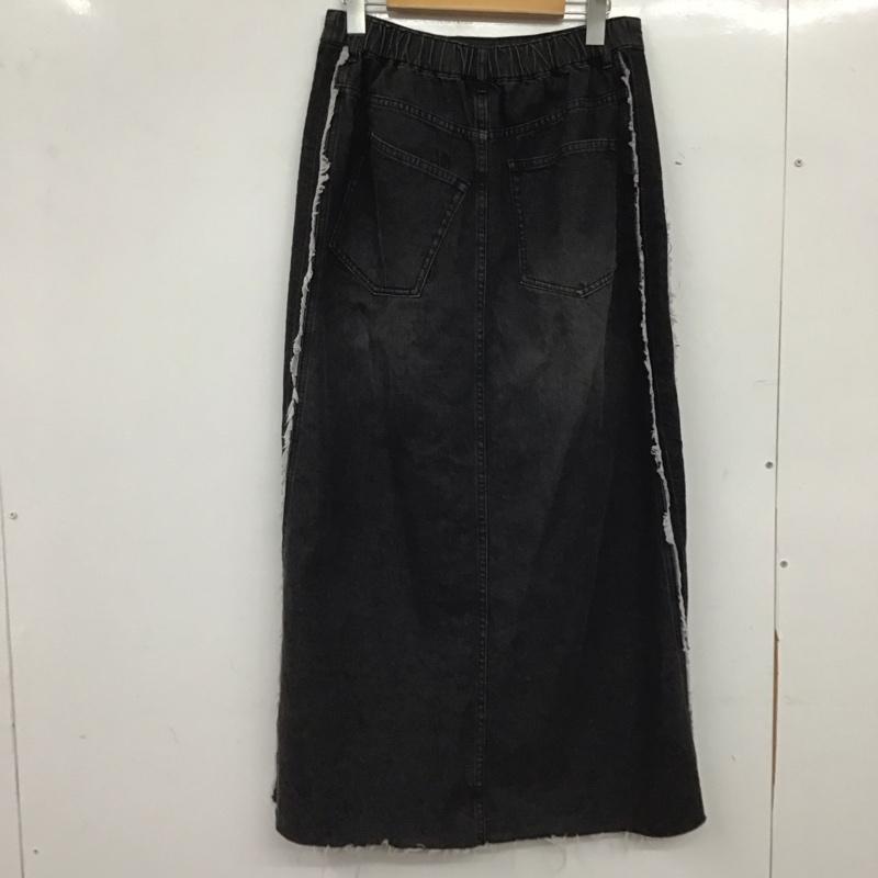 レプシィム LEPSIM スカート ロングスカート LP052487AD デニム サイドライン L 無地 黒 / ブラック / black レディース USED 古着 中古 10159541