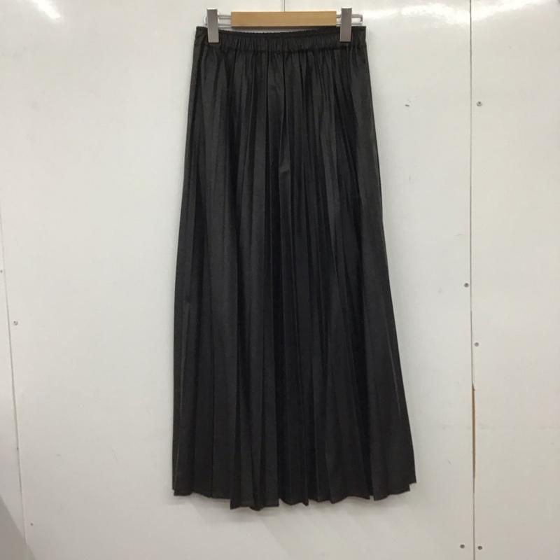 ニコアンド niko and... スカート ロングスカート NKN36523FL フェイクレザープリーツ L 無地 黒 / ブラック / black レディース USED 古着 中古 10159542