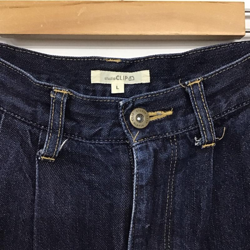 スタディオクリップ studio CLIP パンツ デニム、ジーンズ SC188005-4 ジーパン ワイドパンツ L 無地 紺 / ネイビー / navy レディース USED 古着 中古 10159544