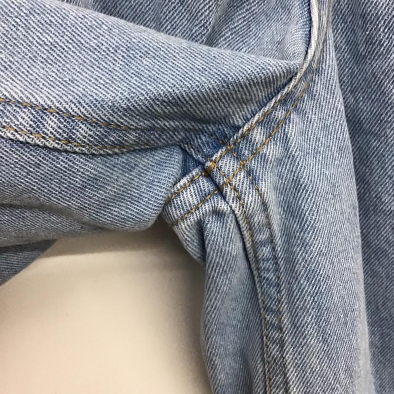 アディダス adidas パンツ デニム、ジーンズ KY5192 Adilenium 5.0 デコンストラクテッド L ロゴ、文字 水色 / ライトブルー / X 黒 / ブラック / black レディース USED 古着 中古 10159546