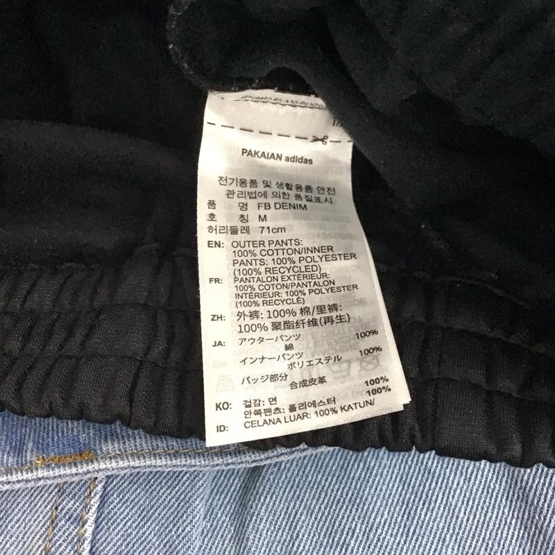 アディダス adidas パンツ デニム、ジーンズ KY5192 Adilenium 5.0 デコンストラクテッド L ロゴ、文字 水色 / ライトブルー / X 黒 / ブラック / black レディース USED 古着 中古 10159546