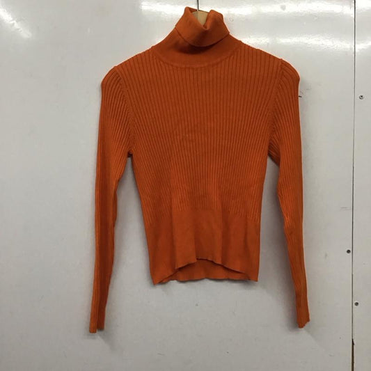 ザラ ZARA ニット、セーター 長袖 3471 100 615 リブ タートルネック L 無地 橙 / オレンジ / orange レディース USED 古着 中古 10159548