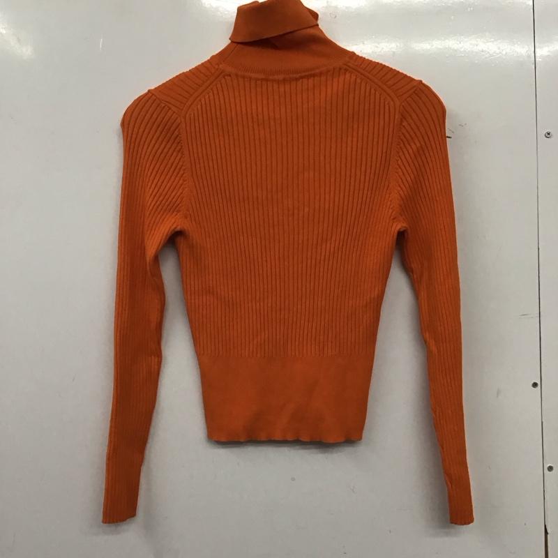 ザラ ZARA ニット、セーター 長袖 3471 100 615 リブ タートルネック L 無地 橙 / オレンジ / orange レディース USED 古着 中古 10159548