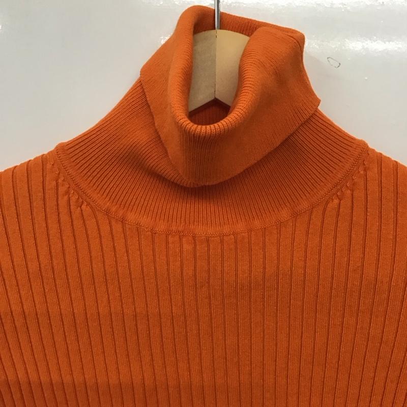 ザラ ZARA ニット、セーター 長袖 3471 100 615 リブ タートルネック L 無地 橙 / オレンジ / orange レディース USED 古着 中古 10159548
