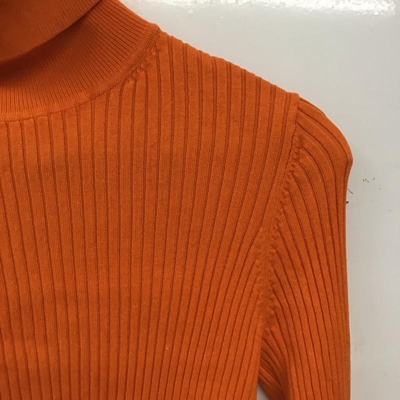 ザラ ZARA ニット、セーター 長袖 3471 100 615 リブ タートルネック L 無地 橙 / オレンジ / orange レディース USED 古着 中古 10159548