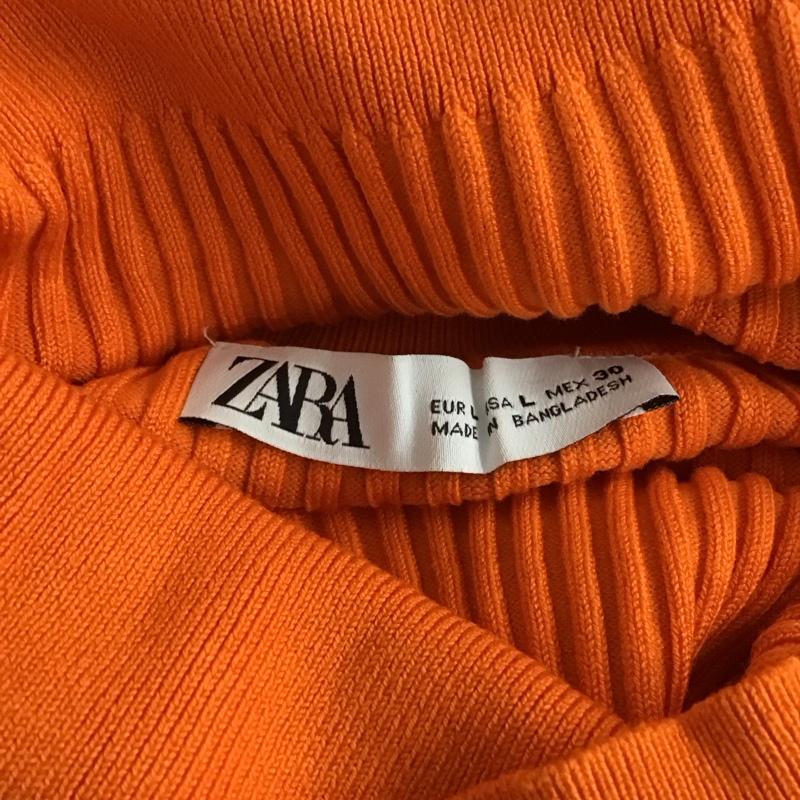 ザラ ZARA ニット、セーター 長袖 3471 100 615 リブ タートルネック L 無地 橙 / オレンジ / orange レディース USED 古着 中古 10159548