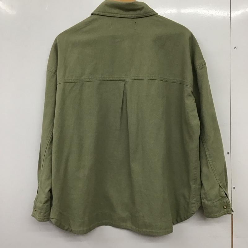 ザラ ZARA シャツ、ブラウス 長袖 6073 041 506 胸ポケット M 無地 カーキ / カーキ / khaki レディース USED 古着 中古 10159549