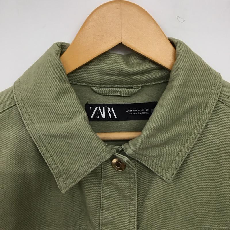 ザラ ZARA シャツ、ブラウス 長袖 6073 041 506 胸ポケット M 無地 カーキ / カーキ / khaki レディース USED 古着 中古 10159549