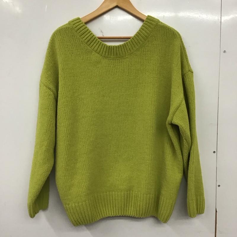 アズールバイマウジー AZUL BY MOUSSY ニット、セーター 長袖 250GAB70-091B-1 モールヤーン2ウェイシンプルニットトップス FREE 無地 薄緑 / ライトグリーン / レディース USED 古着 中古 10159550
