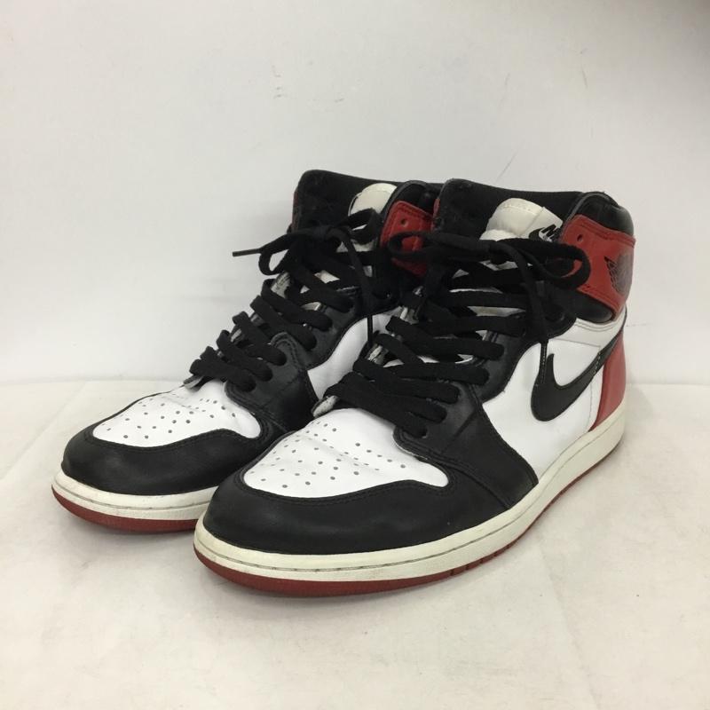 ナイキ NIKE スニーカー スニーカー 555088-125 AIR JORDAN 1 RETRO HIGH OG 28cm 28.0cm ロゴ、文字 黒 / ブラック / black X 白 / ホワイト / white X 赤 / レッド / red メンズ USED 古着 中古 10159561