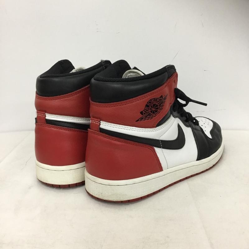 ナイキ NIKE スニーカー スニーカー 555088-125 AIR JORDAN 1 RETRO HIGH OG 28cm 28.0cm ロゴ、文字 黒 / ブラック / black X 白 / ホワイト / white X 赤 / レッド / red メンズ USED 古着 中古 10159561