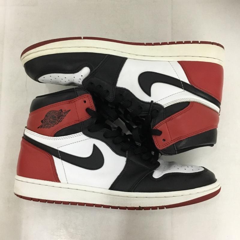ナイキ NIKE スニーカー スニーカー 555088-125 AIR JORDAN 1 RETRO HIGH OG 28cm 28.0cm ロゴ、文字 黒 / ブラック / black X 白 / ホワイト / white X 赤 / レッド / red メンズ USED 古着 中古 10159561