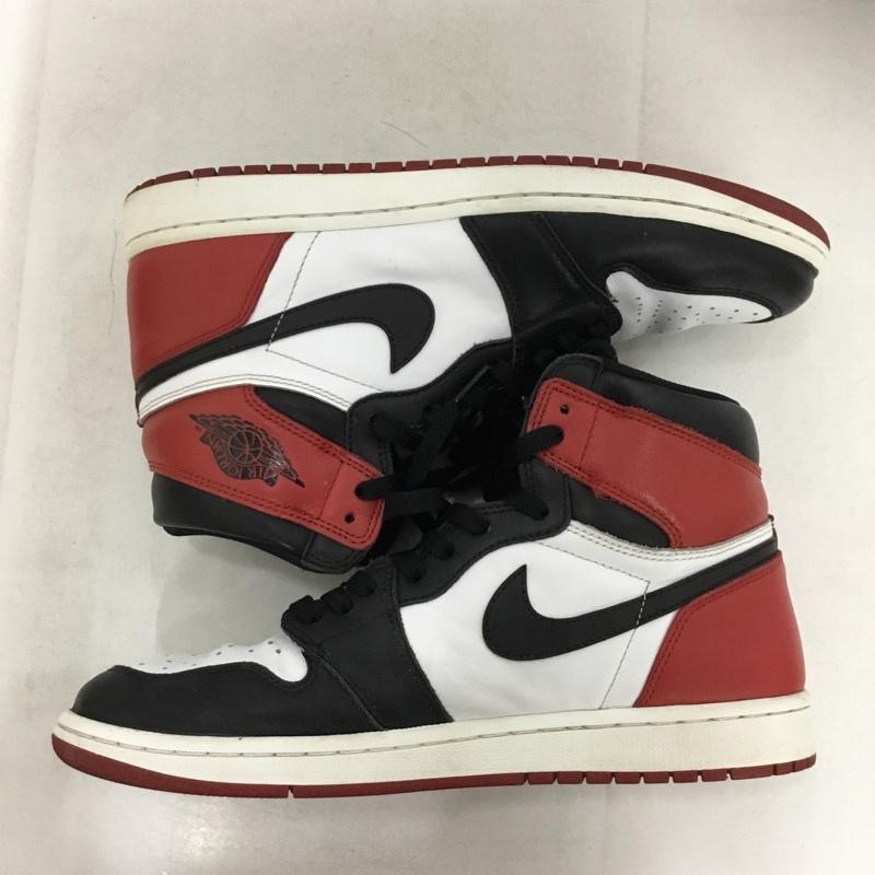 ナイキ NIKE スニーカー スニーカー 555088-125 AIR JORDAN 1 RETRO HIGH OG 28cm 28.0cm ロゴ、文字 黒 / ブラック / black X 白 / ホワイト / white X 赤 / レッド / red メンズ USED 古着 中古 10159561