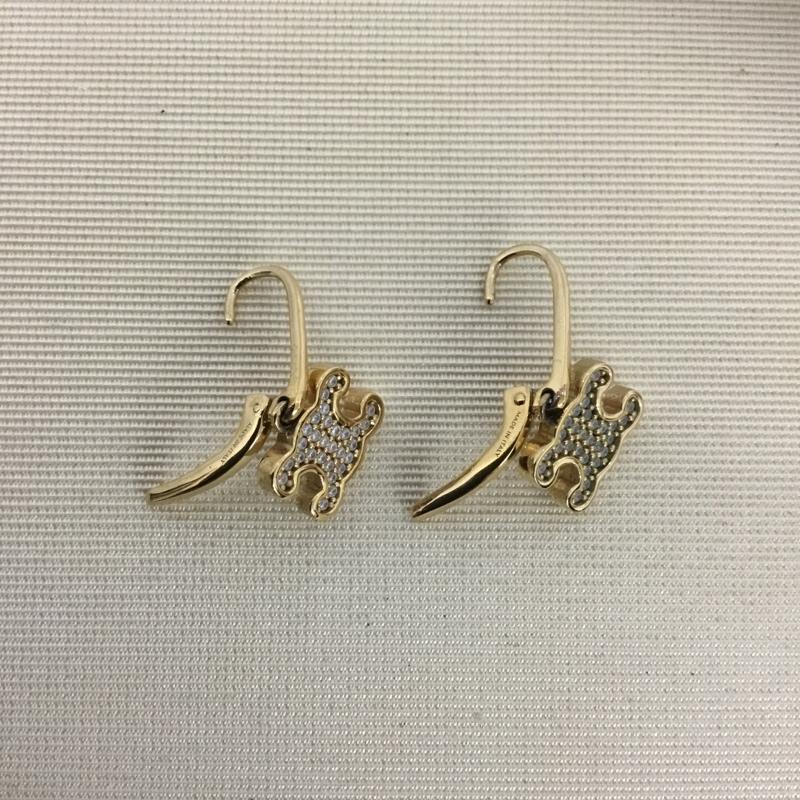 セリーヌ CELINE アクセサリー ピアス トリオンフチャーム 両耳用 無地 金 / ゴールド / gold color レディース USED 古着 中古 10159565
