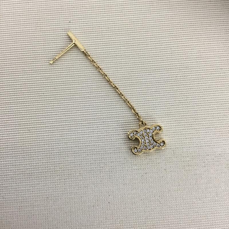 セリーヌ CELINE アクセサリー ピアス トリオンフ チェーン 無地 金 / ゴールド / gold color レディース USED 古着 中古 10159567