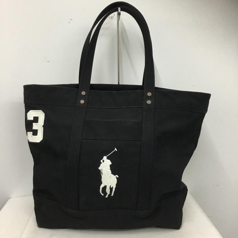 ポロバイラルフローレン Polo by RALPH LAUREN トートバッグ トートバッグ ビッグポニー キャンバス ワンポイント 黒 / ブラック / black メンズ USED 古着 中古 10159568