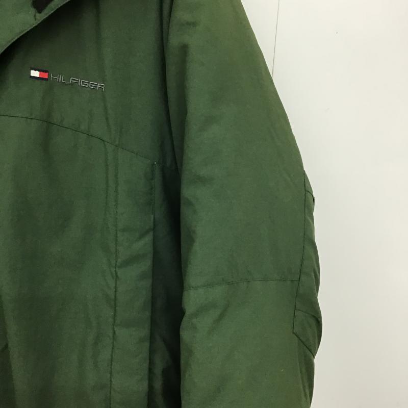 トミーヒルフィガー TOMMY HILFIGER ジャケット、上着 ジャンパー、ブルゾン ジップアップジャケット アウター ダウンジャケット L ロゴ、文字 カーキ / カーキ / khaki メンズ USED 古着 中古 10159569