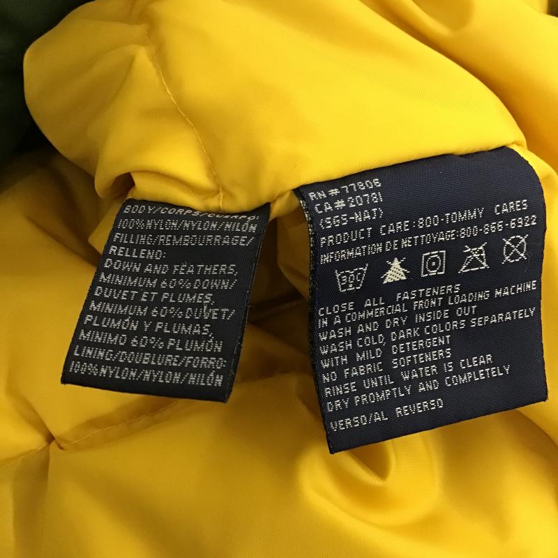 トミーヒルフィガー TOMMY HILFIGER ジャケット、上着 ジャンパー、ブルゾン ジップアップジャケット アウター ダウンジャケット L ロゴ、文字 カーキ / カーキ / khaki メンズ USED 古着 中古 10159569