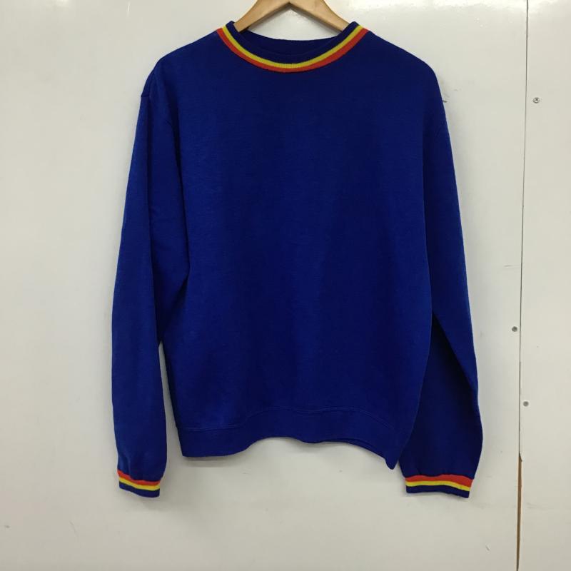 古着 USED トレーナー 長袖 長袖スウェット 長袖カットソー creslan 古着 無地 青 / ブルー / blue メンズ USED 古着 中古 10159571