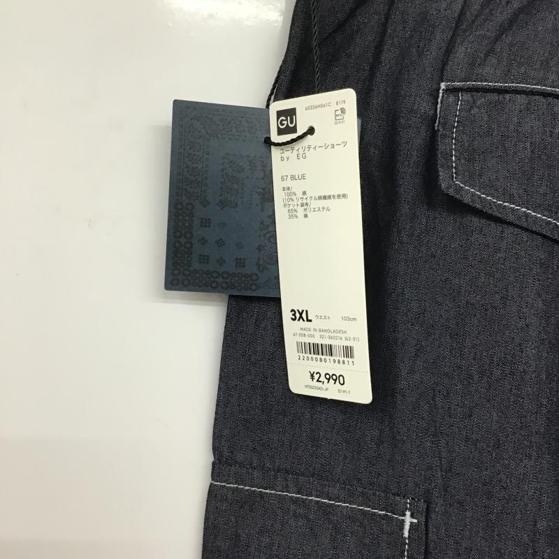 ジーユー GU パンツ ショートパンツ 321-360216 ユーティリティーショーツ 無地 青 / ブルー / blue メンズ USED 古着 中古 10159576