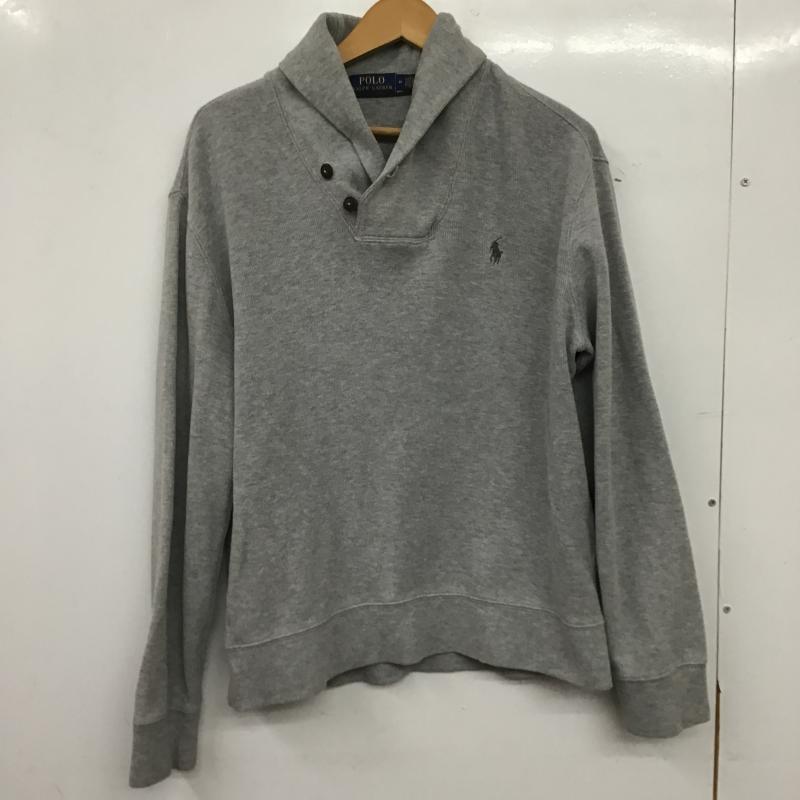 ポロラルフローレン POLO RALPH LAUREN トレーナー 長袖 長袖トレーナー スウェット Vネック プルオーバー M ロゴ、文字 灰 / グレー / gray メンズ USED 古着 中古 10159582